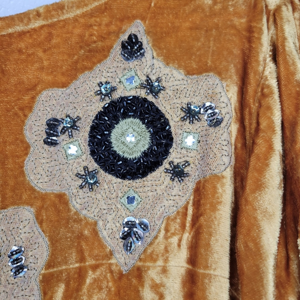 Anthropologie Seen Worn Kept Carina Beaded Velvet Blouse Women's Size 2XL - Picture 7 of 12